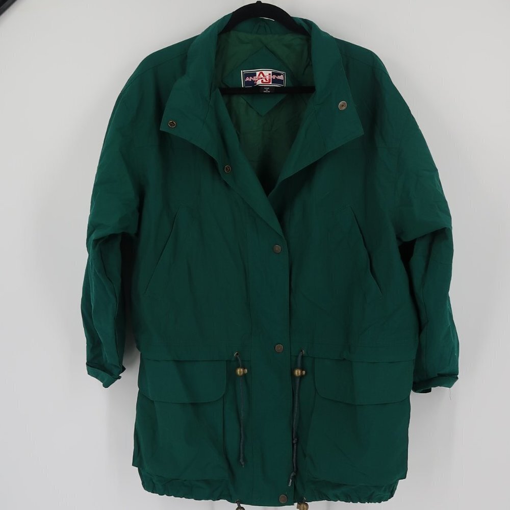 Vintage Andy Johns Green Windbreaker Style Jacket Size Small